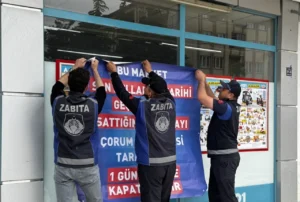 Çorum Belediyesi’ne bağlı zabıta ekipleri, kent genelindeki denetimlerde A101 market