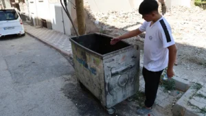 Elazığ’ın Kültür Mahallesi’nde sabah saatlerinde çöp konteynerinden gelen ağlama sesi