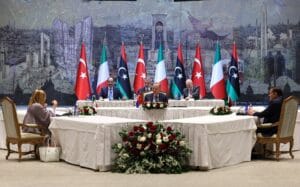 Cumhurbaşkanı Recep Tayyip Erdoğan, Türkiye-İtalya-Libya İş Birliği Zirvesi kapsamında İtalya